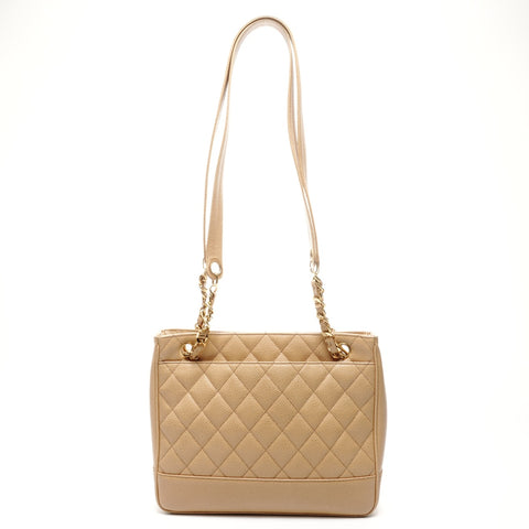 CHANEL No. 2 1991-1994 鱼子酱马特拉塞手提包链条单肩包米色 WS24865