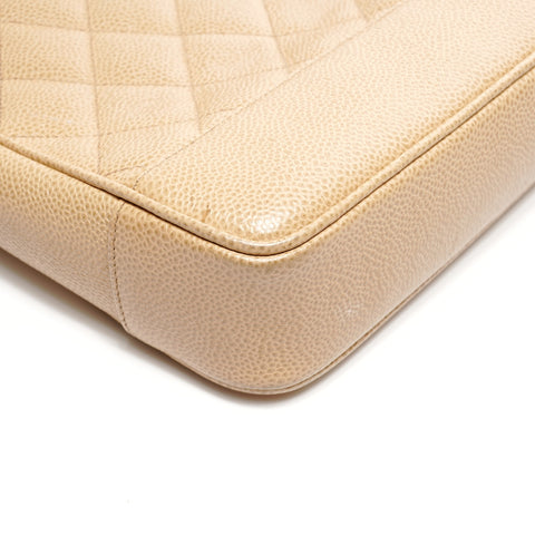 CHANEL No. 2 1991-1994 鱼子酱马特拉塞手提包链条单肩包米色 WS24865