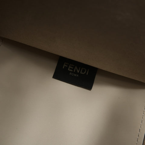 FENDI Sunshine Tote 皮革中号手提包白色 WS24867