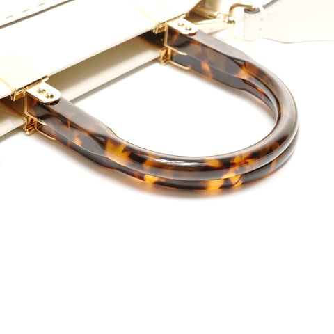 FENDI Sunshine Tote 皮革中号手提包白色 WS24867