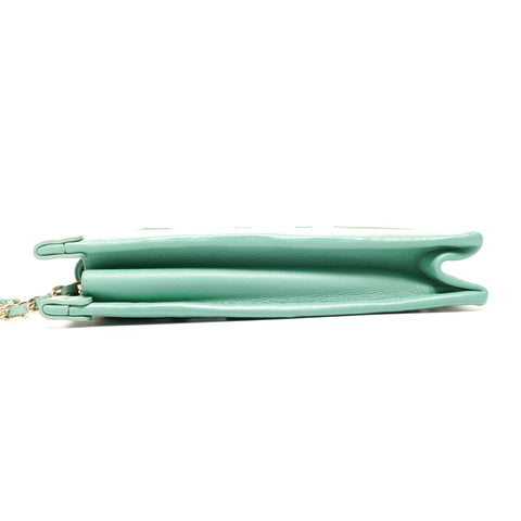 CHANEL 2019 Tweed PVC Clutch Phone Case, No. 28 Shoulder Bag green WS24868