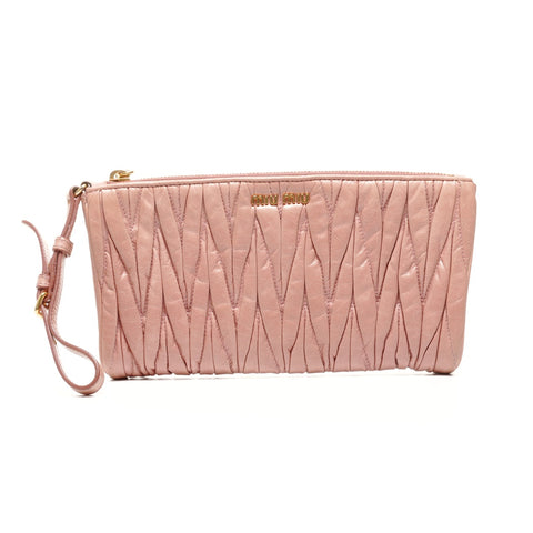 Miu Miu Materasse leather Clutch bag pink WS24870
