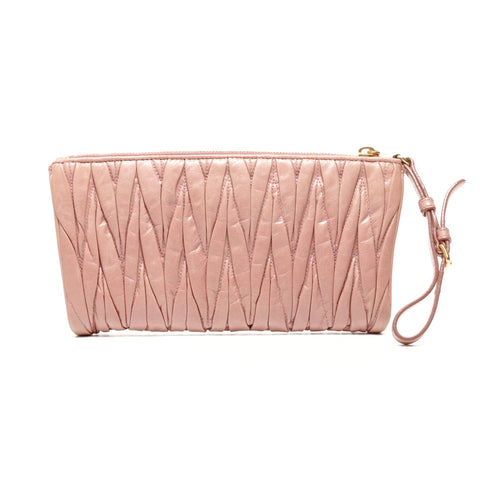 Miu Miu Materasse 皮革手拿包 粉色 WS24870