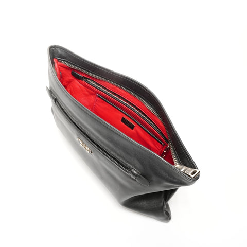 PRADA 皮革手拿包 黑色 WS24872