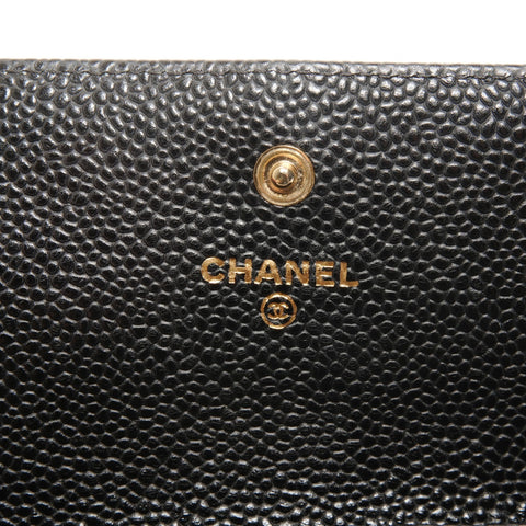 CHANEL No. 21 2015-2016 鱼子酱马特拉塞钱包 黑色 WS24879
