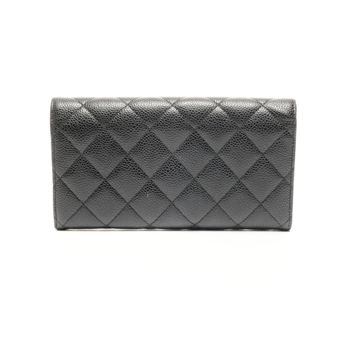 CHANEL No. 21 2015-2016 鱼子酱马特拉塞钱包 黑色 WS24879