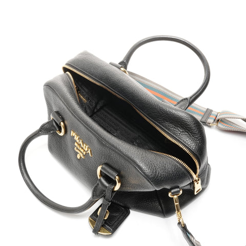 PRADA Vitelloluxe 2way 手提包黑色 WS24881