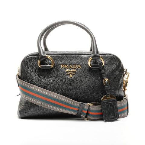 PRADA Vitelloluxe 2way Handtasche schwarz WS24881