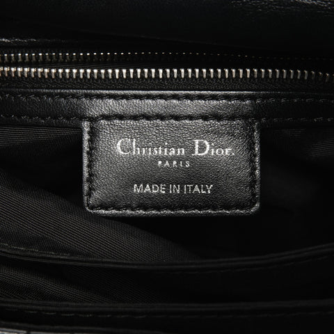 Christian Dior Cannage Lady Dior 翻盖包小羊皮单肩包黑色 WS24884