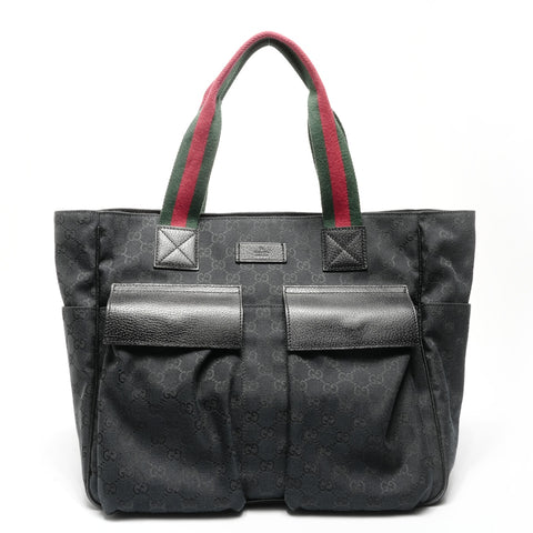 GUCCI GG 帆布雪利酒托特包 黑色 WS24885