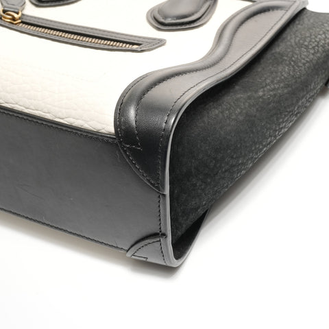 CELINE Nano Luggage 2way 皮革手提包黑白 WS24888