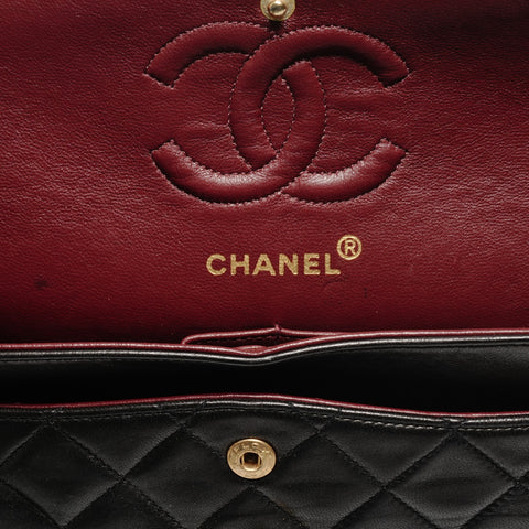 CHANEL No. 2 1991-1994 小羊皮 Matelasse 23 双翻盖单肩包 黑色 WS24892