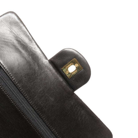 CHANEL No. 2 1991-1994 小羊皮 Matelasse 23 双翻盖单肩包 黑色 WS24892