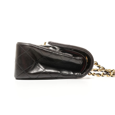 CHANEL No. 2 1991-1994 小羊皮 Matelasse 23 双翻盖单肩包 黑色 WS24892