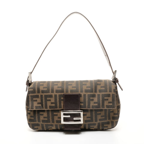FENDI Zucca 帆布 Mamma Baguette 单肩包 棕色 WS24894