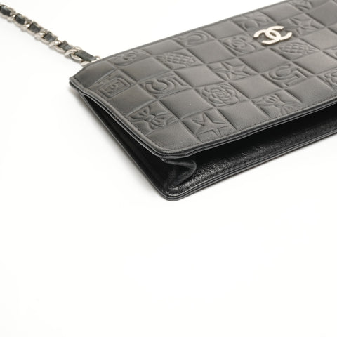 CHANEL 标志图案小羊皮单腰带手提包黑色 WS24896