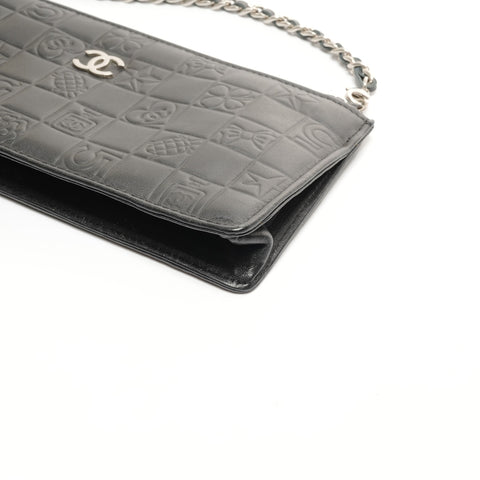 CHANEL 标志图案小羊皮单腰带手提包黑色 WS24896