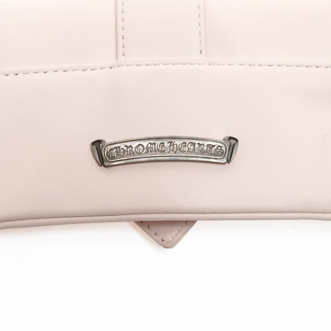 CHROME HEARTS 皮革公墓布补丁尖刺钱包粉色 WS24900