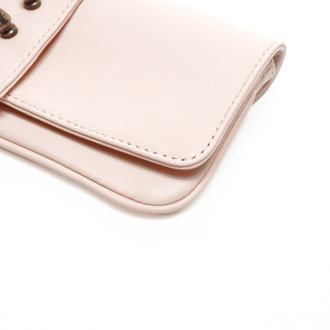 CHROME HEARTS 皮革公墓布补丁尖刺钱包粉色 WS24900