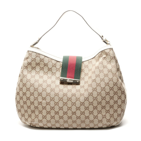 GUCCI GG 帆布 Shelly 单肩包 米色 WS24901