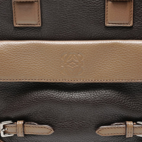 LOEWE 2way 方形手提包，双色 Cruz 单肩包 棕色 WS24904