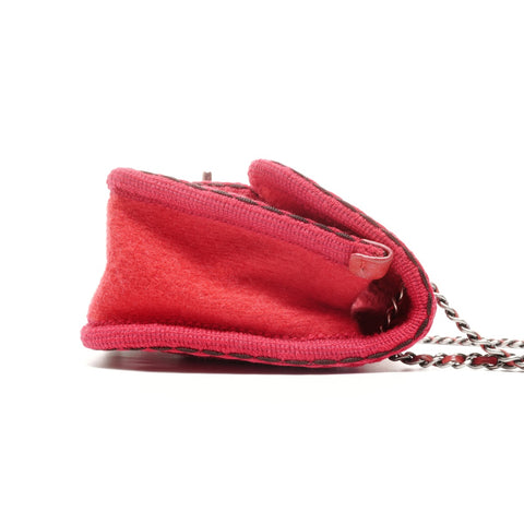 CHANEL 巴黎萨尔茨堡绗缝迷你羊毛翻盖包 单肩包 红色 WS24906