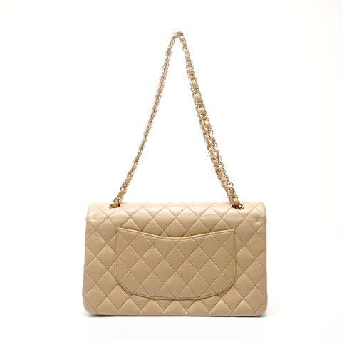 CHANEL No. 11 2006-2008 小羊皮马特拉斯 9.8 英寸双翻盖单肩包米色 WS24907