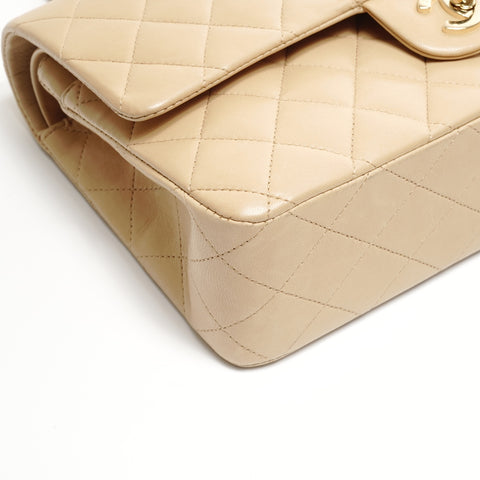 CHANEL No. 11 2006-2008 小羊皮马特拉斯 9.8 英寸双翻盖单肩包米色 WS24907