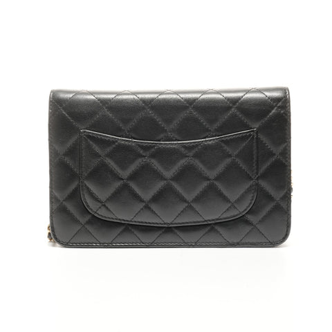 CHANEL 2019小羊皮绗缝链条钱包28号单肩包黑色 WS24908