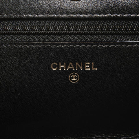CHANEL 2019小羊皮绗缝链条钱包28号单肩包黑色 WS24908