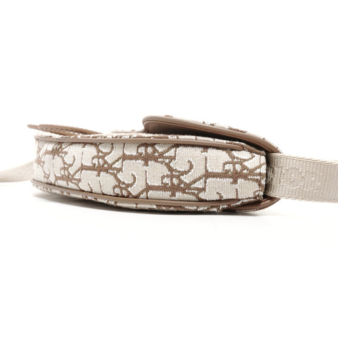Christian Dior x Travis Scott Oblique Saddlebag Canvas Umhängetasche beige WS24910