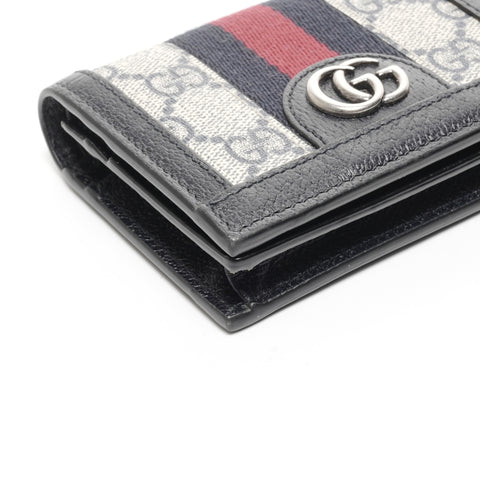 GUCCI GG Supreme Sherry 紧凑型钱包 双折钱包 海军蓝 WS24912