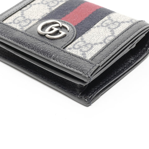 GUCCI GG Supreme Sherry 紧凑型钱包 双折钱包 海军蓝 WS24912