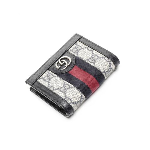 GUCCI GG Supreme Sherry 紧凑型钱包 双折钱包 海军蓝 WS24912