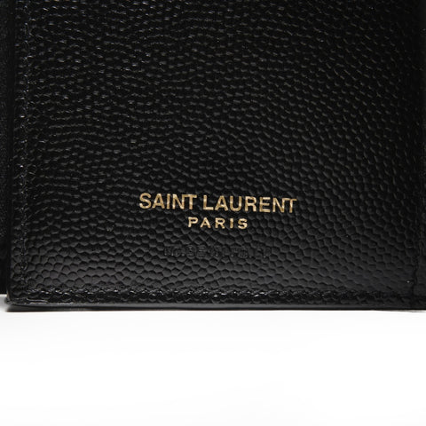 YVES SAINT LAURENT Monogram Multifold 三折钱包黑色 WS24913