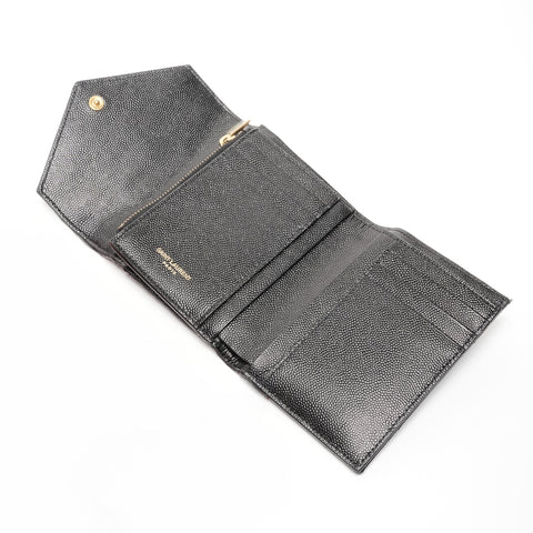 YVES SAINT LAURENT Monogram Multifold 三折钱包黑色 WS24913