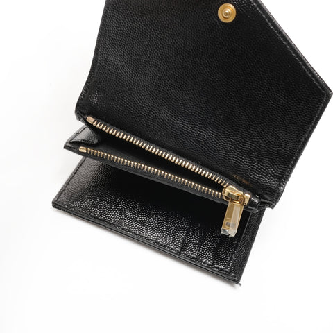 YVES SAINT LAURENT Monogram Multifold 三折钱包黑色 WS24913