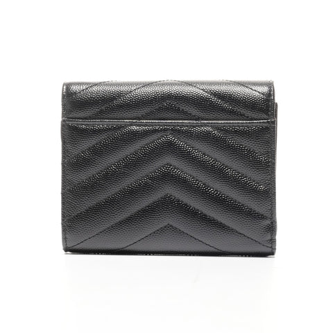 YVES SAINT LAURENT Monogram Multifold 三折钱包黑色 WS24913