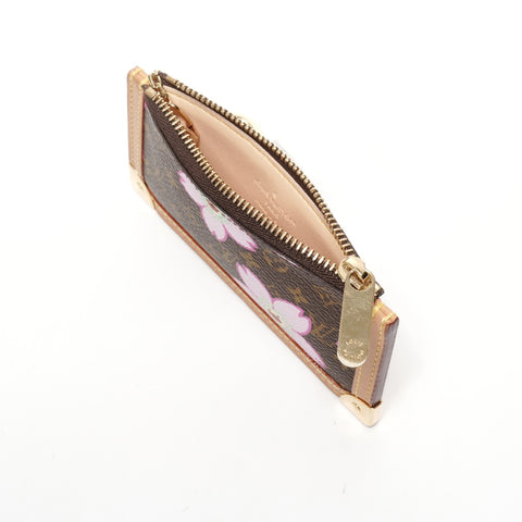 LOUIS VUITTON 2003 Pochette Cle Monogram Cherry Blossom Coin case multicolor WS24916