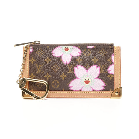 LOUIS VUITTON 2003 Pochette Cle Monogram Cherry Blossom Coin case multicolor WS24916