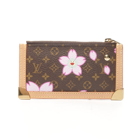LOUIS VUITTON 2003 Pochette Cle Monogram Cherry Blossom Coin case multicolor WS24916