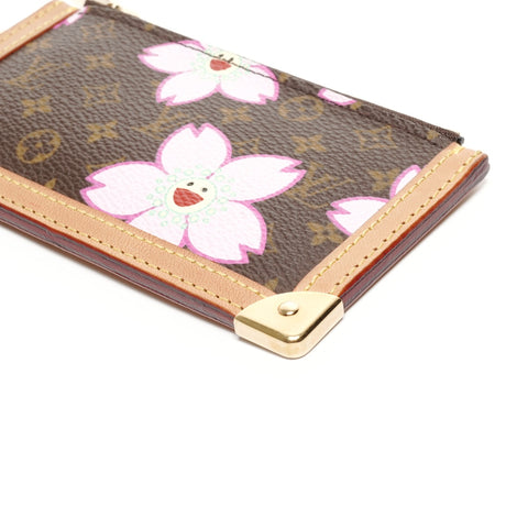 LOUIS VUITTON 2003 Pochette Cle Monogram Cherry Blossom Coin case multicolor WS24916