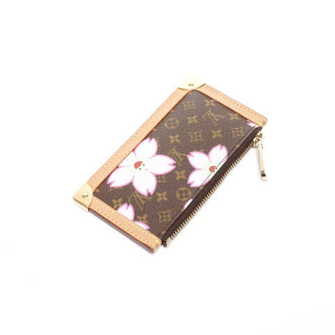 LOUIS VUITTON 2003 Pochette Cle Monogram Cherry Blossom Coin case multicolor WS24916