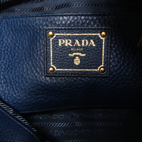PRADA Leather 2way Shoulder Bag blue WS24927