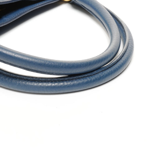 PRADA Leather 2way Shoulder Bag blue WS24927