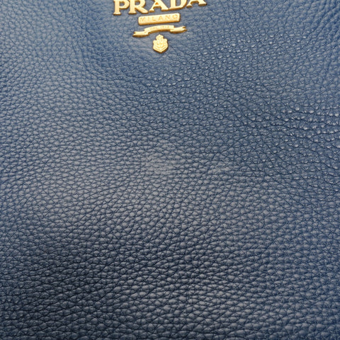 PRADA Leather 2way Shoulder Bag blue WS24927