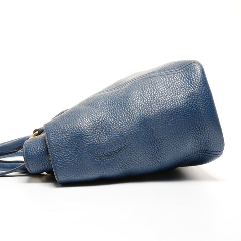 PRADA Leather 2way Shoulder Bag blue WS24927