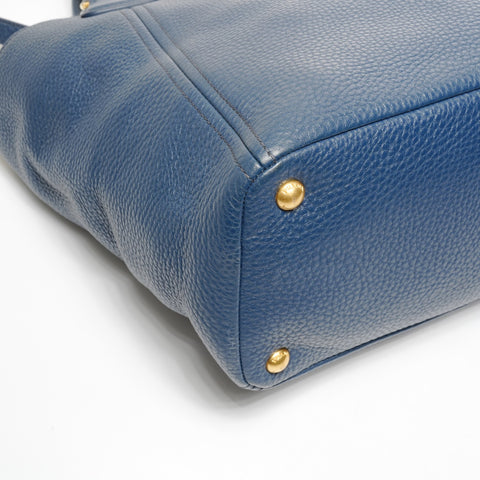 PRADA Leather 2way Shoulder Bag blue WS24927