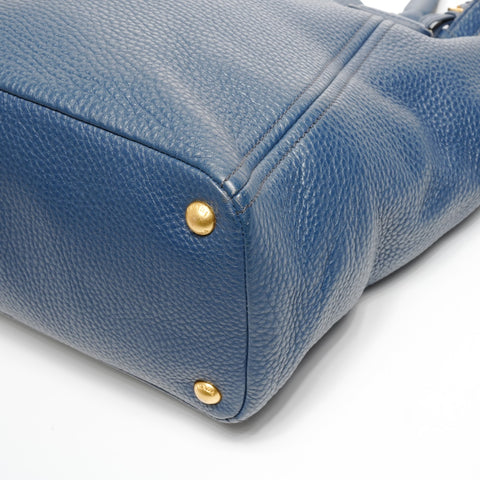 PRADA Leather 2way Shoulder Bag blue WS24927