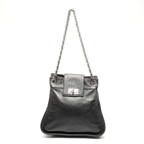 CHANEL No. 8 2003-2004 2.55 Calfskin Mademoiselle Shoulder Bag black WS24928